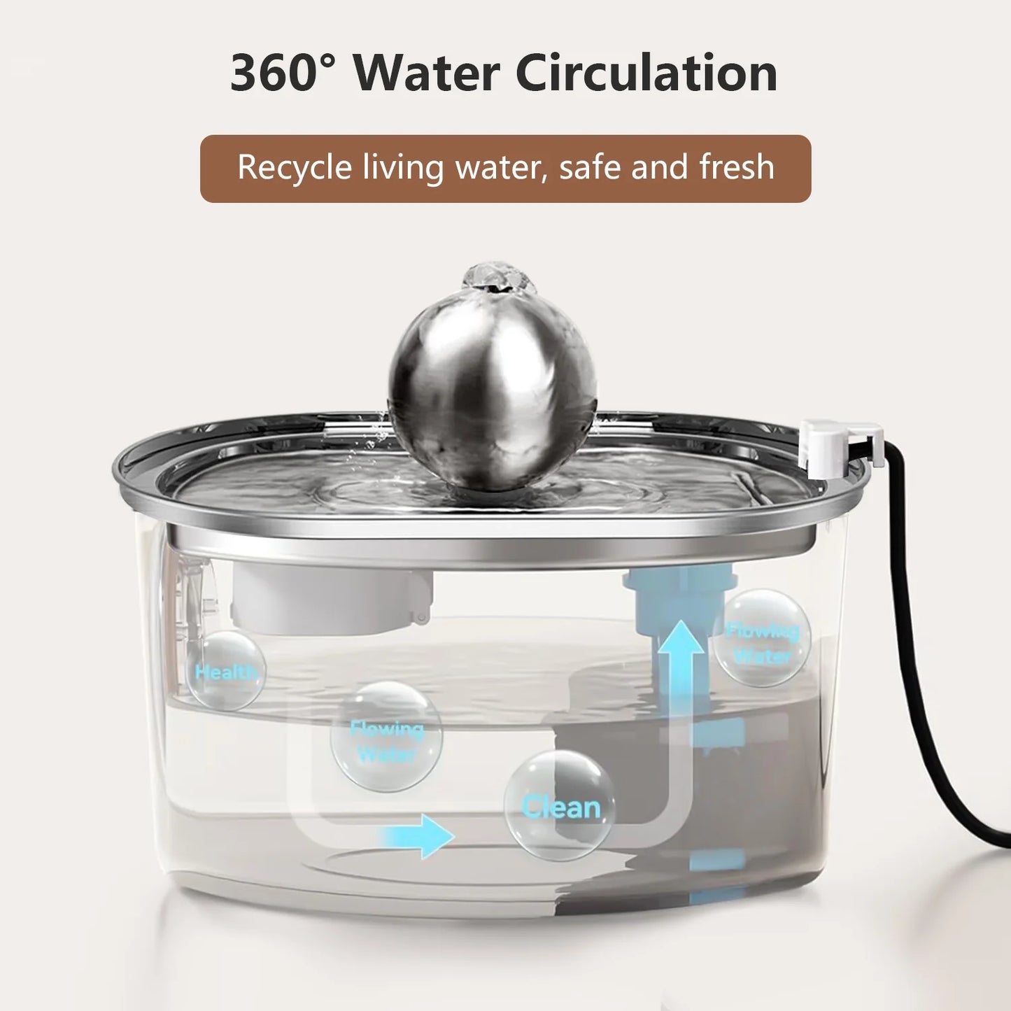 Stainless Steel Cat Water Fountain